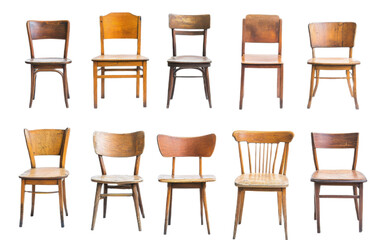 Wooden chair on transparent background, png