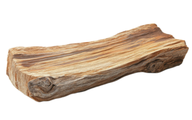 Wooden piece of wood on transparent background, png