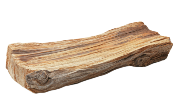 Wooden piece of wood on transparent background, png