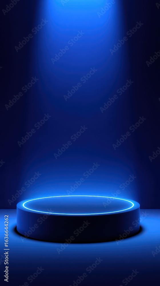 Poster stunning photo of dark blue stage podium 3d background product platform of empty scene presentation 