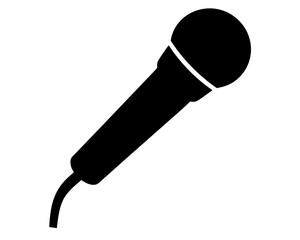 Simple black microphone icon vector illustration on white background graphic design