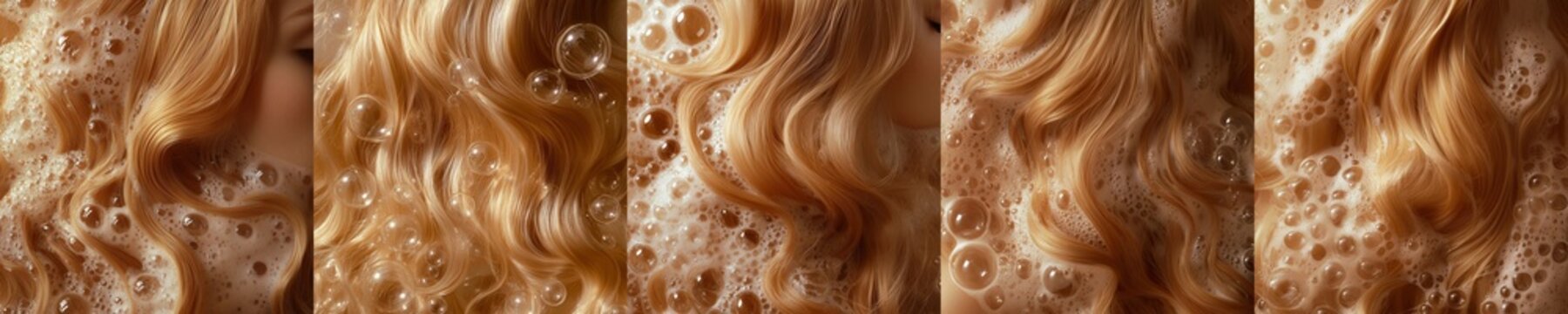 shampooing brunette hair | 5 image bundle