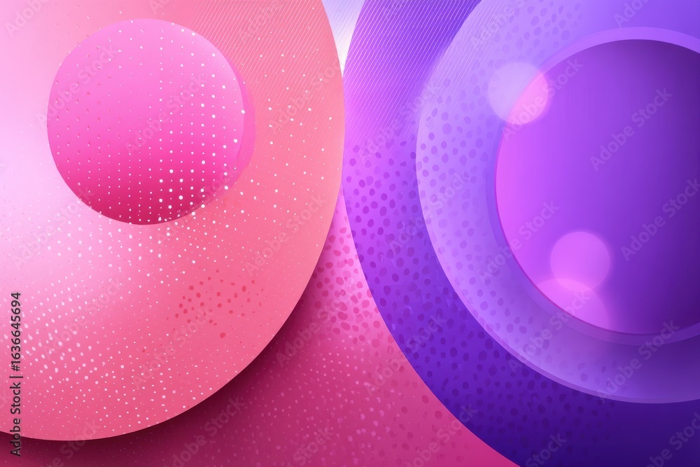 Aufkleber stylish gradient background with overlapping purple and pink abstract circle shapes