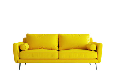 Obraz premium Yellow sofa on transparent background, png
