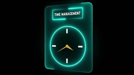 Time management and productivity tools concept on the transparent background. Scheduling, and efficient business workflow solutions. Motion graphics of time management concept. 4k video animation. - Powered by Adobe