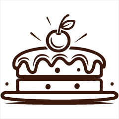 Delicious Chocolate Cake with Cherry Topping A Sweet Treat Featuring Rich Flavors and an Appetizing Presentation