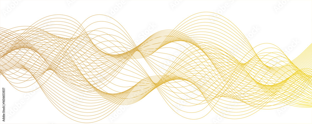 Poster abstract curvy line art wavy flowing dynamicsound, wave, wind, information flow. twisted curve lines