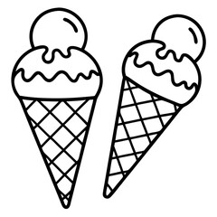 Ice cream cone, ice cream vector illustration