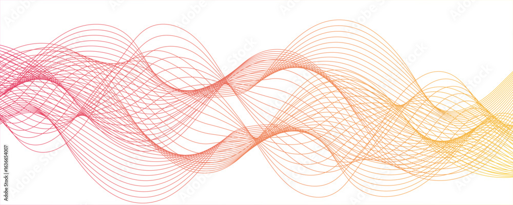 Poster abstract curvy line art wavy flowing dynamicsound, wave, wind, information flow. twisted curve lines