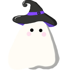 Cute Ghost in Halloween Hat