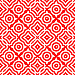Seamless pattern. Circles, checks ornament. Rings background. Simple shapes wallpaper. Geometrical backdrop. Circle shapes digital paper. Ring figures web designing. Ethnic textile print. Vector