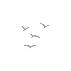 Silhouette Birds Clipart Set, Digital Graphics