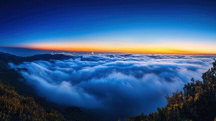 A vast landscape of clouds that dissolve into digital ones, blurring the lines between the natural and the synthetic.