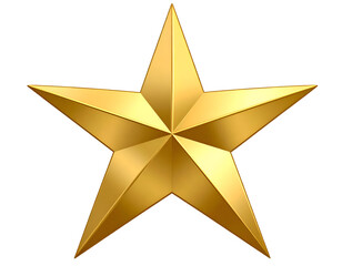 Fototapeta premium Star outline – Clean metallic gold star outline, sharp edges, isolated PNG
