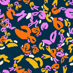 Floral colorful seamless pattern with different abstract flowers. Vector background, design, print, textile, wrapping paper, backdrop