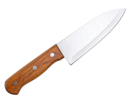Elegant Chef&rsquo;s Knife with Wooden Handle, isolated on transparent background PNG