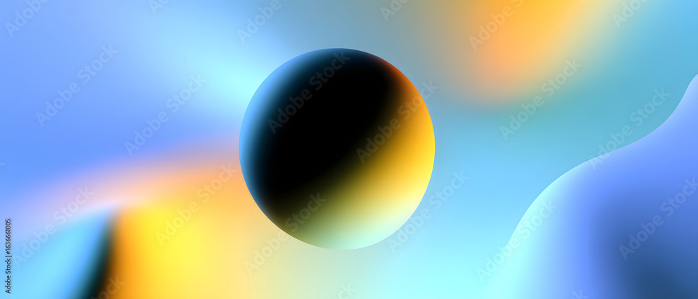 Poster abstract forms in a minimal gradient background