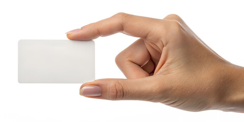 Obraz premium Hand Holding Blank White Card - Business and Identity