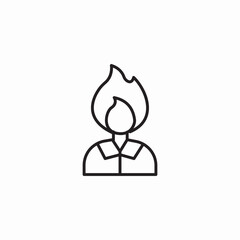 person on fire icon sign vector