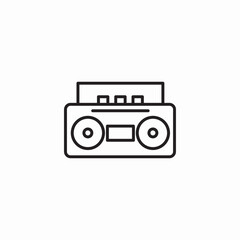 vintage cassette player icon sign vector