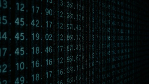 Cyber Data Stream: A close-up view of a monitor or screen reveals a dynamic stream of numerical data and figures, embodying the concepts of digital information, technological progress.