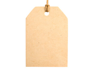 High-resolution Kraft paper PNG price tag icon with realistic string loop