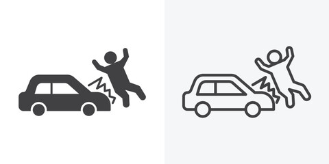 Car accident icon. Line Art And Clip art Style Design © ramsey