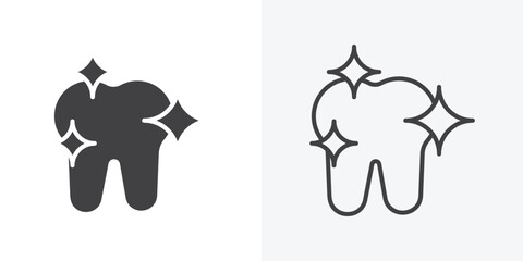 clean tooth icon. Line Art And Clip art Style Design