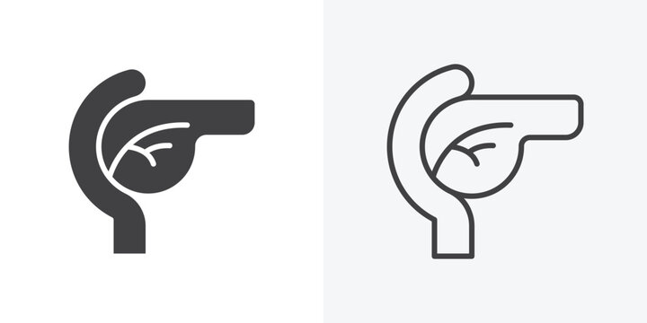 pancreas icon. Line Art And Clip art Style Design