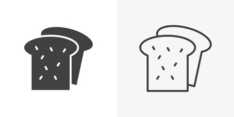White bread icon. Line Art And Clip art Style Design