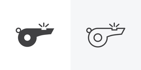Whistle icon. Line Art And Clip art Style Design