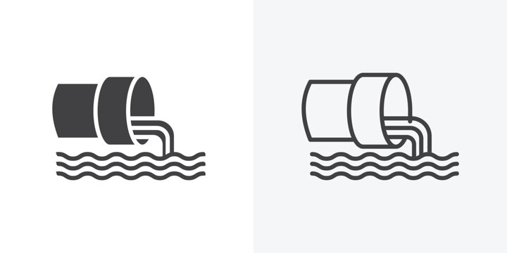 Waste water icon. Line Art And Clip art Style Design