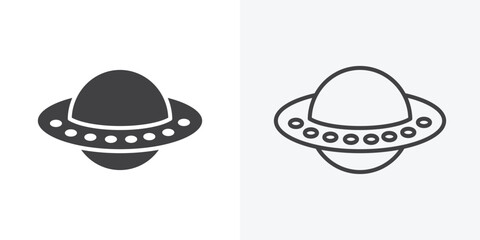 UFO icon. Line Art And Clip art Style Design © ramsey