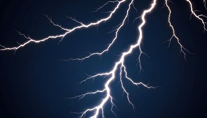 Dramatic lightning bolts illuminate a dark, stormy night sky, showcasing nature's power.