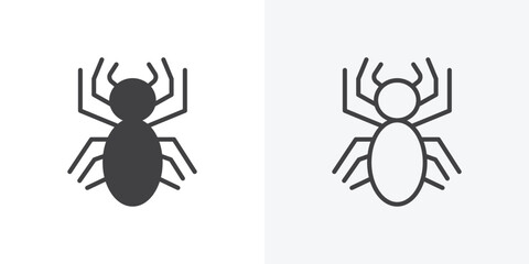 Spider icon. Line Art And Clip art Style Design