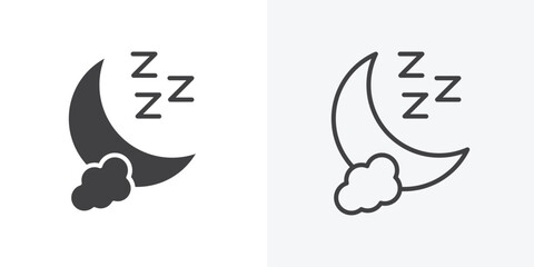Sleep icon. Line Art And Clip art Style Design