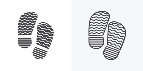 Shoe print icon. Line Art And Clip art Style Design