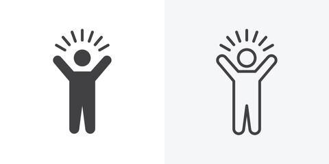 Self confidence icon. Line Art And Clip art Style Design