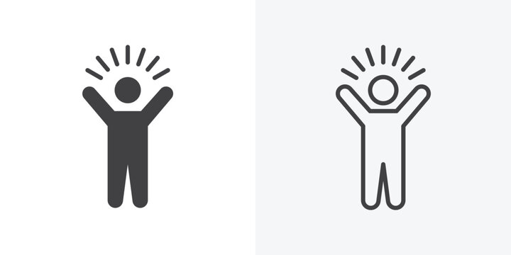 Self confidence icon. Line Art And Clip art Style Design