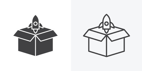 Product release icon. Line Art And Clip art Style Design