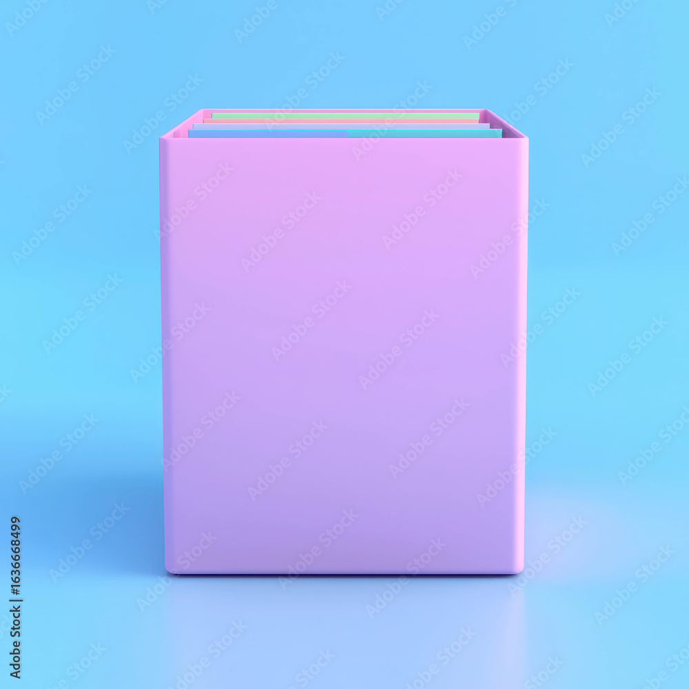 Poster minimalistic pastel cube on a soft blue background showcasing modern design elements suitable for co
