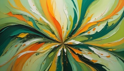 Fototapeta premium Abstract painting showcasing an explosion of colors and brushstrokes with a sense of energy and movement.
