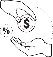 loan icon vector outline set illustration sign