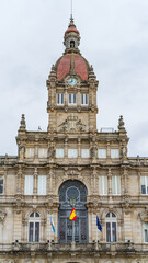 Obraz premium A Coruna City Hall in Maria Pita Square, Galicia.