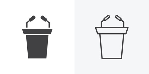 Lectern icon. Line Art And Clip art Style Design