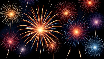 Fototapeta premium Spectacular fireworks light up the night sky in a vibrant and colorful display.