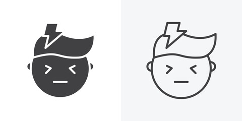 Headache icon. Line Art And Clip art Style Design