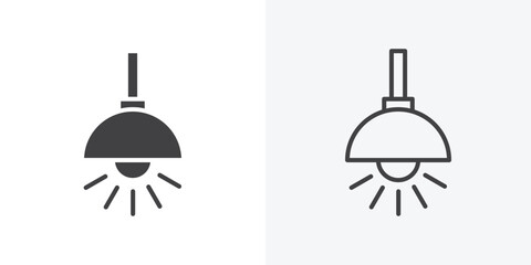 Hanging light icon. Line Art And Clip art Style Design