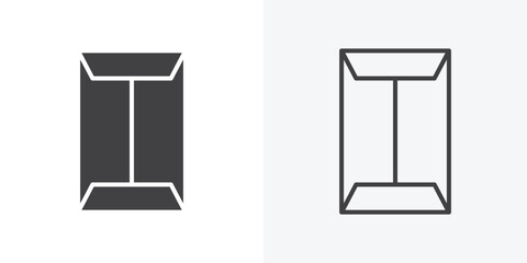 Document envelope icon. Line Art And Clip art Style Design
