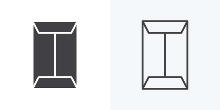 Document envelope icon. Line Art And Clip art Style Design